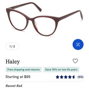 Warby Parker Cherry Cat Eye Glasses